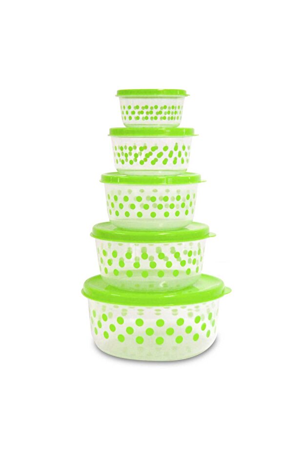 Plastic Round Food Storage Set, 5 pcs