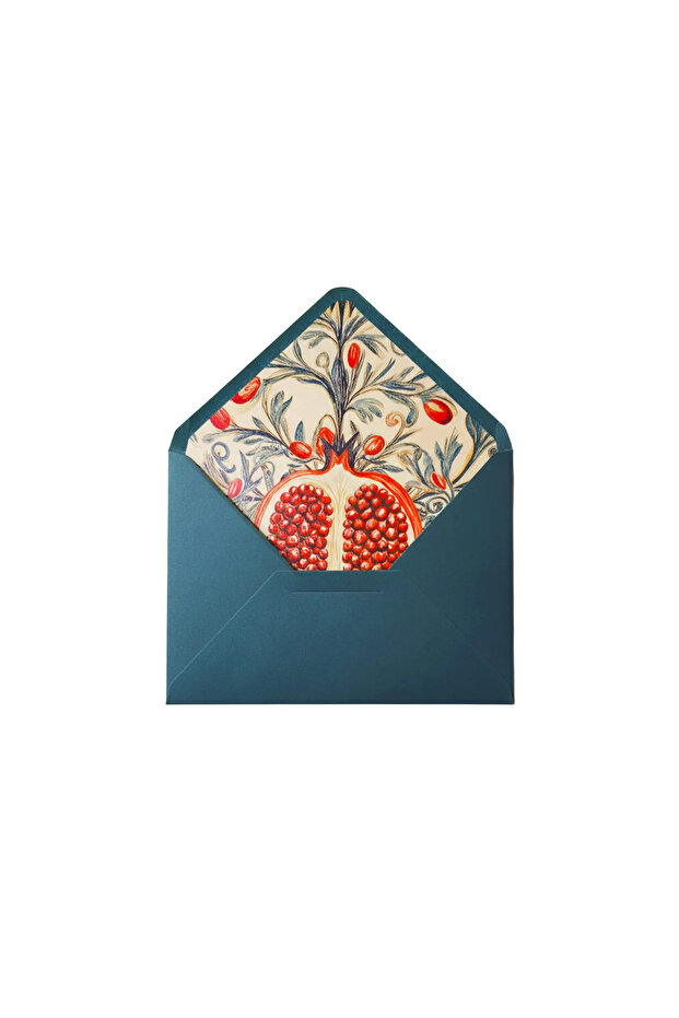 Green Envelope with Pomegranate Pattern - 1