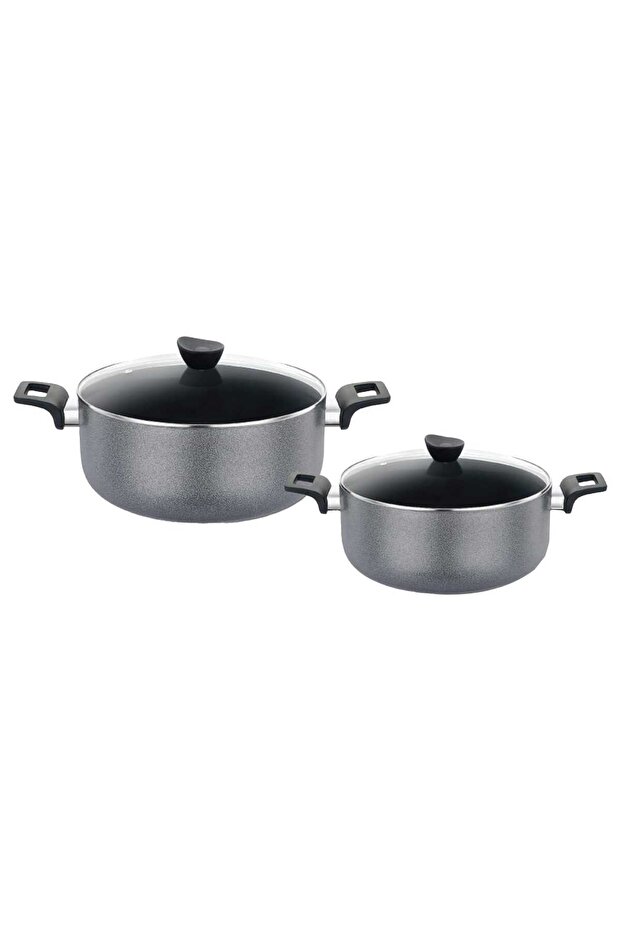 Aluminium Non-Stick Cooking Pot Set, 20 + 24 cm, 4 pcs