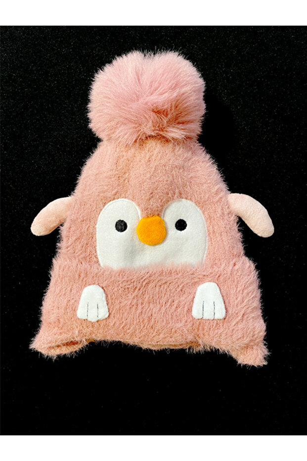 Yumuş Penguin Figured Girl's Beret 3-6 Years