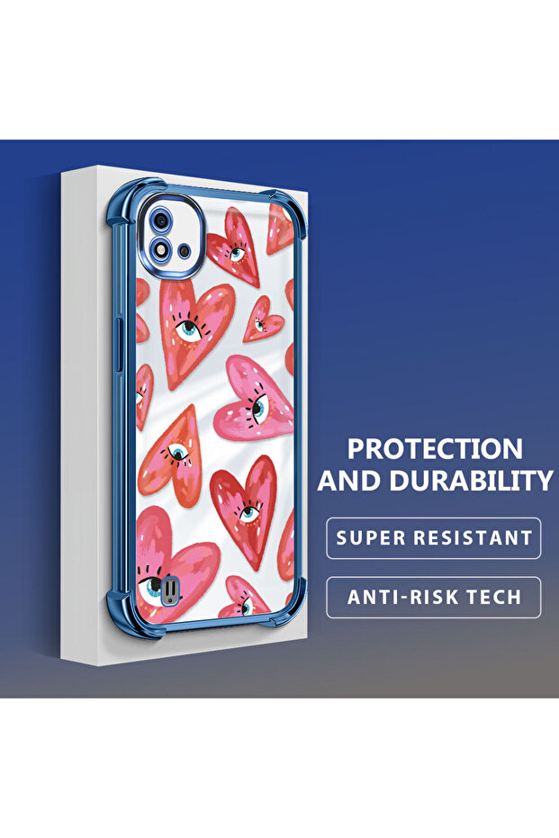 حافظة حماية من السيليكون الشفاف المتوافقة مع Realme C20/C20A بنمط العين الشريرة - 3