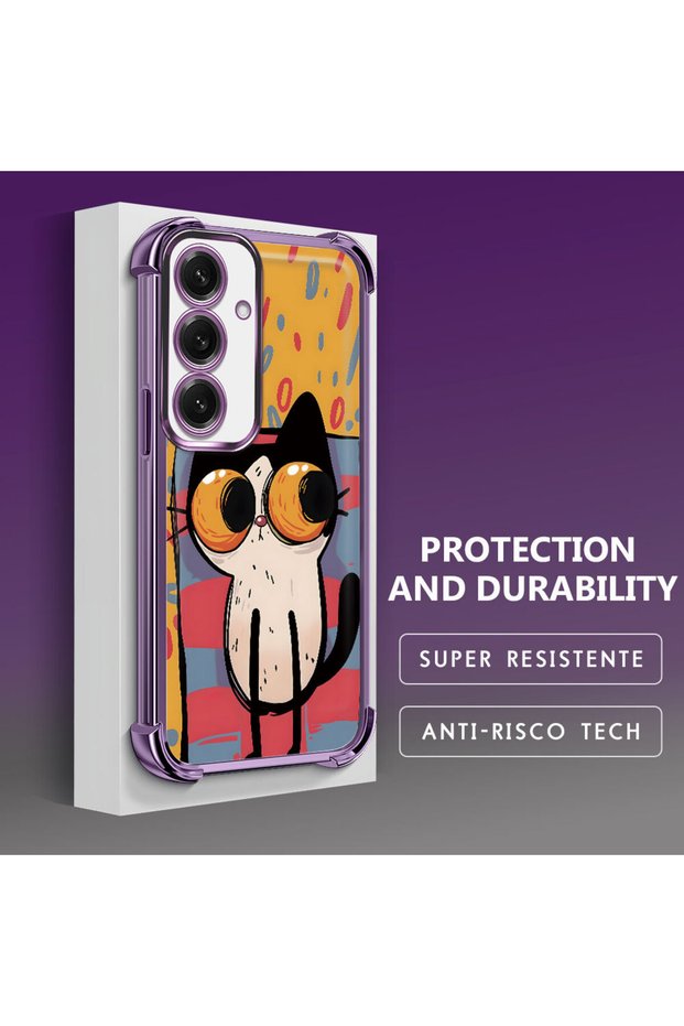 Samsung Galaxy S25 Compatible Transparent Silicone Flutter Protective Case Kitten Patterns