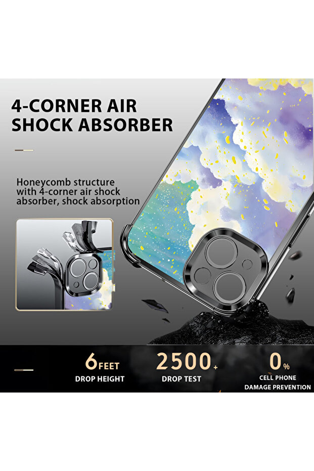 حافظة واقية من السيليكون الشفاف المتوافقة مع هاتف iPhone 13، وأنماط سحابية ملونة - 6