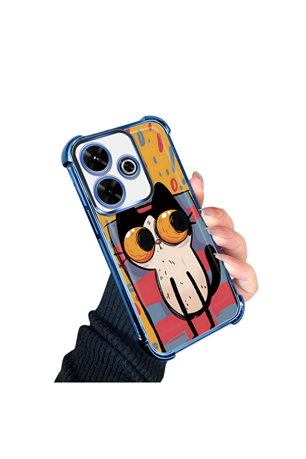 Xiaomi Redmi 13 Compatible Transparent Silicone Flutter Protective Case Kitten Patterns - 3