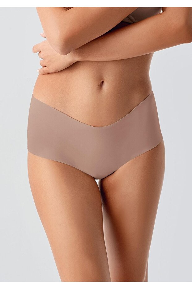 Large Size Non-Slip High Waist Laser Panties C19202 Cappucino