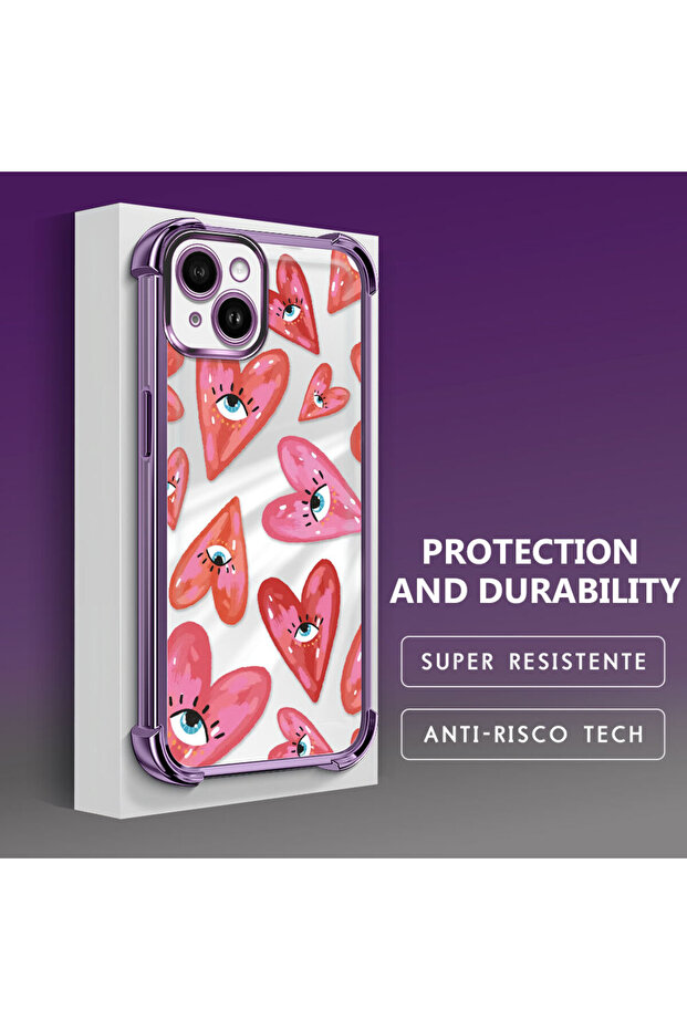 حافظة حماية من السيليكون الشفاف المتوافقة مع هاتف iPhone 14 Plus بنمط العين الشريرة - 3