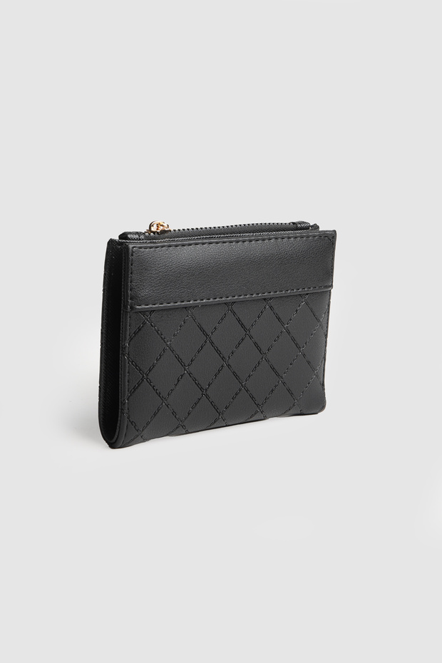 La'Graccio Paris Women's Brase Shiny Handy Wallet Black