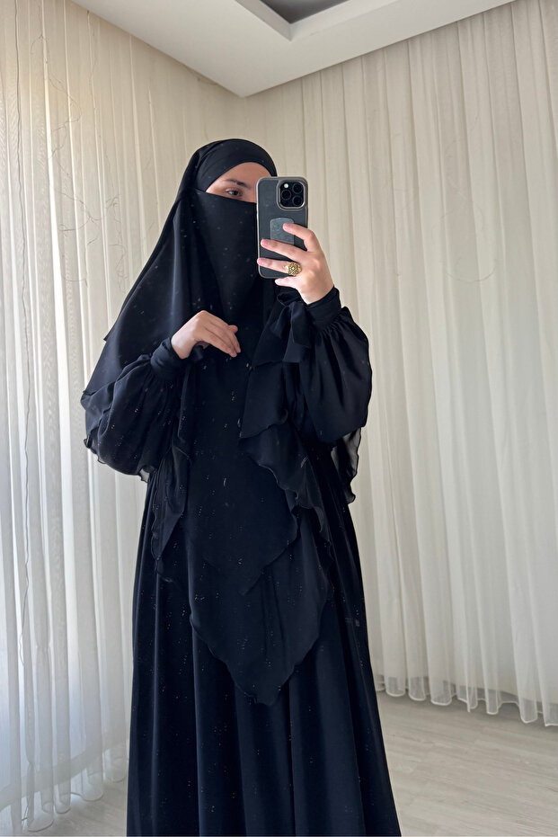 Ferace Souffle Set, Medina Silk Dress, Chiffon Souffle, Princess Set, Hajj, Umrah