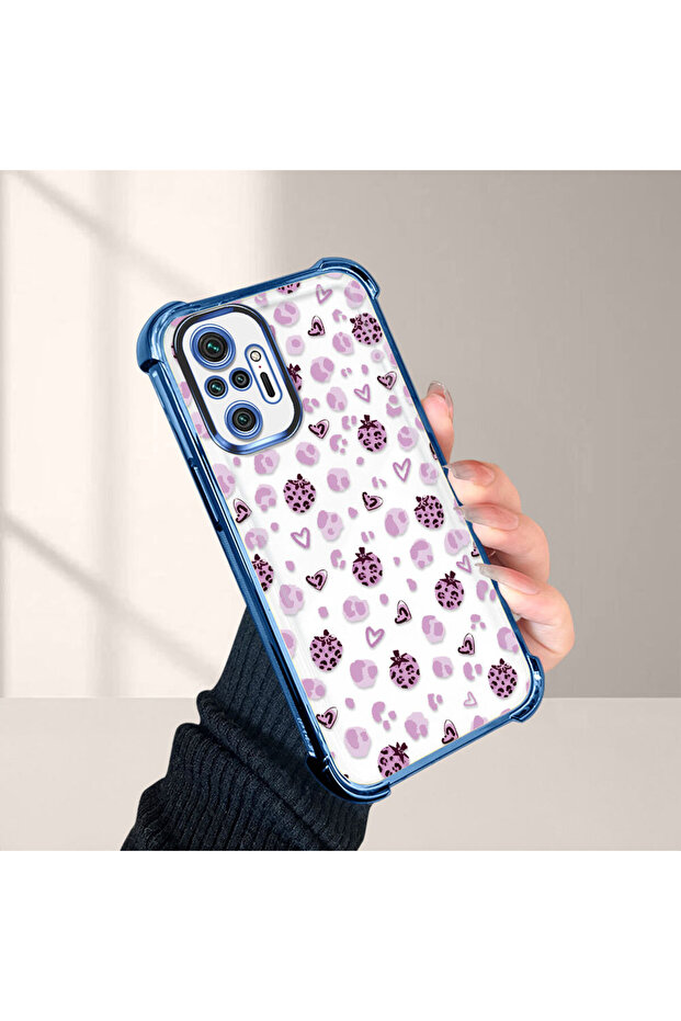 حافظة حماية من السيليكون الشفاف المتوافقة مع هاتف Xiaomi Redmi Note 10 Pro، بأنماط الفراولة - 5