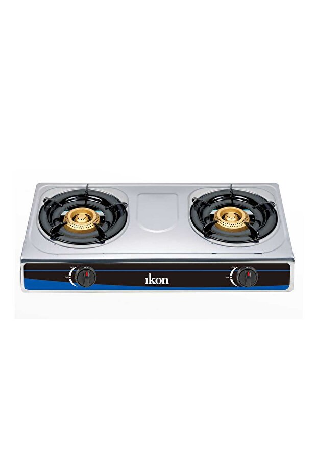 2 Burner Table Top Gas Stove, Black/Blue, IK-CS2070S
