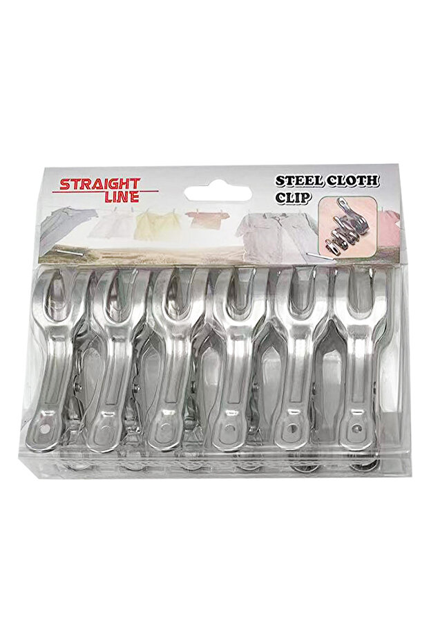Stainless Steel Cloth Clip, 6 pcs, BX2000