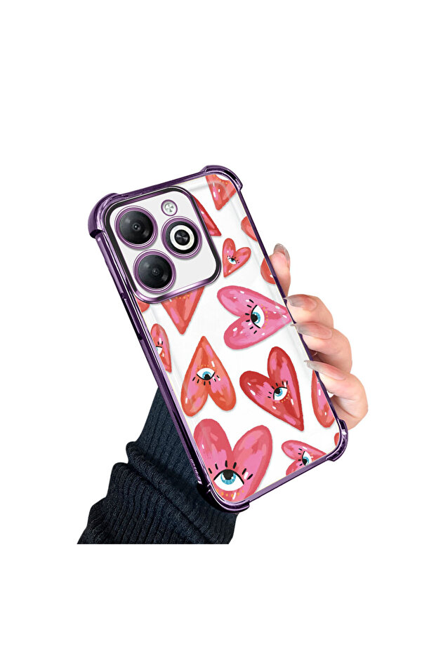 Tecno Spark 20/20C Compatible Transparent Silicone Flutter Protective Case Evil Eye Pattern - 2