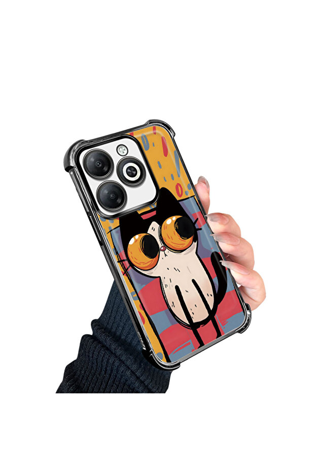 حافظة حماية من السيليكون الشفاف المتوافقة مع Tecno Spark 20/20C بأنماط القطط الصغيرة - 3