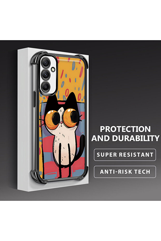 حافظة حماية من السيليكون الشفاف المتوافقة مع هاتف Samsung Galaxy A34 بأنماط القطط الصغيرة - 1