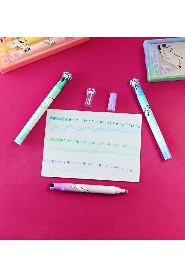 مجموعة أقلام رولر ذات نمط مخلب القط مزدوجة الجوانب - 2