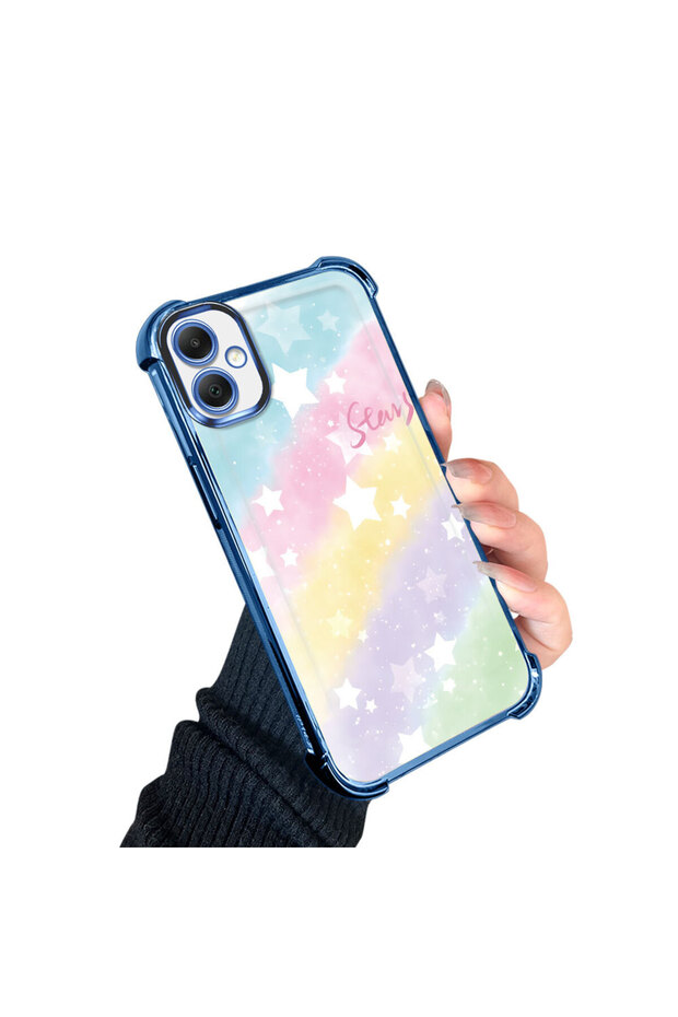 حافظة حماية من السيليكون الشفاف المتوافقة مع هاتف Samsung Galaxy A05 بأنماط قوس قزح - 3