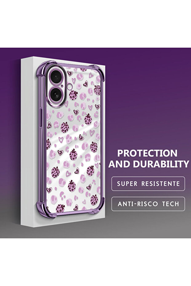 حافظة حماية من السيليكون الشفاف المتوافقة مع iPhone 16 بأنماط الفراولة - 3