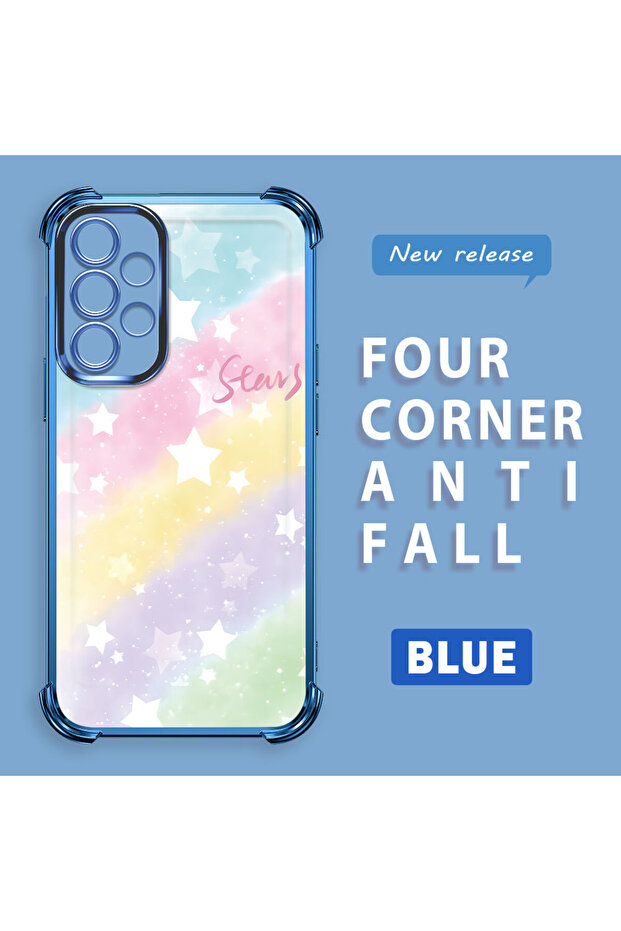 حافظة حماية من السيليكون الشفاف المتوافقة مع هاتف Samsung Galaxy A32 بأنماط قوس قزح - 2