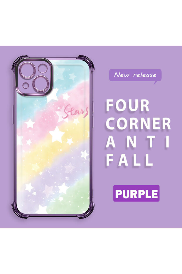 حافظة حماية من السيليكون الشفاف المتوافقة مع iPhone 13 بأنماط قوس قزح - 3