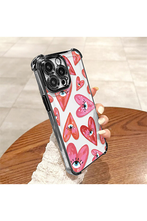 حافظة حماية من السيليكون الشفاف المتوافقة مع هاتف iPhone 14 Plus بنمط العين الشريرة - 5