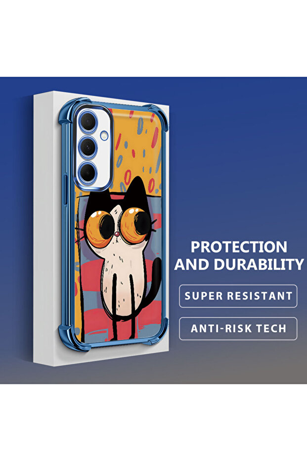 حافظة حماية من السيليكون الشفاف المتوافقة مع هاتف Samsung Galaxy A35 بأنماط القطط الصغيرة - 1