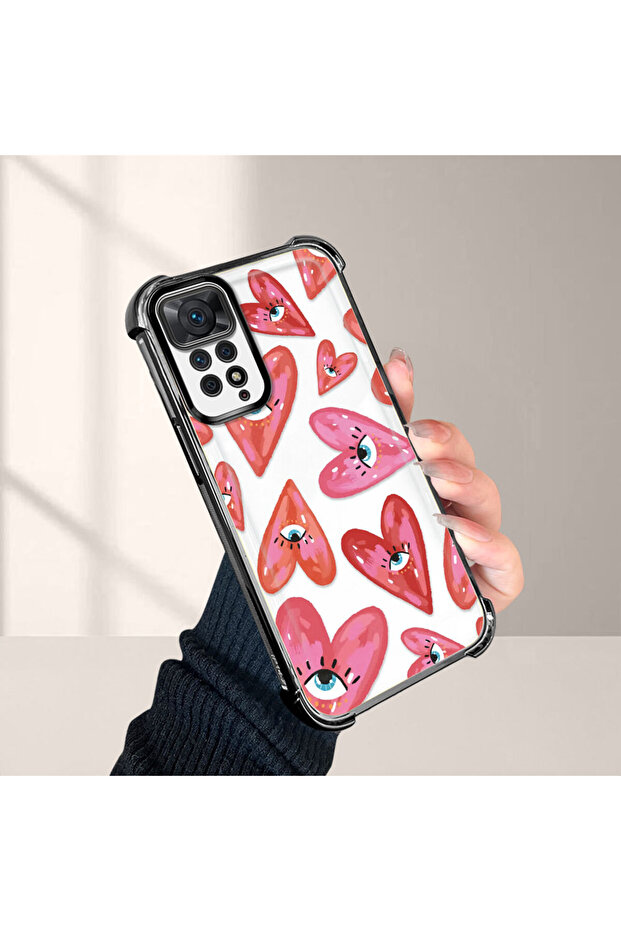 حافظة حماية من السيليكون الشفاف المتوافقة مع هاتف Xiaomi Redmi Note 11 Pro 5G بنمط العين الشريرة - 4