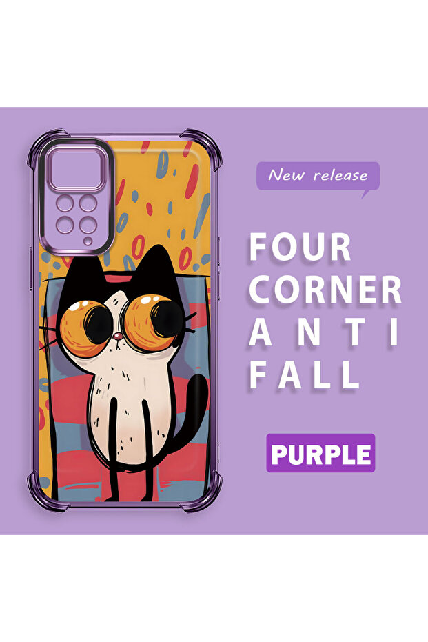 Xiaomi Redmi Note 11 Pro Compatible Transparent Silicone Flutter Protective Case Kitten Patterns - 2