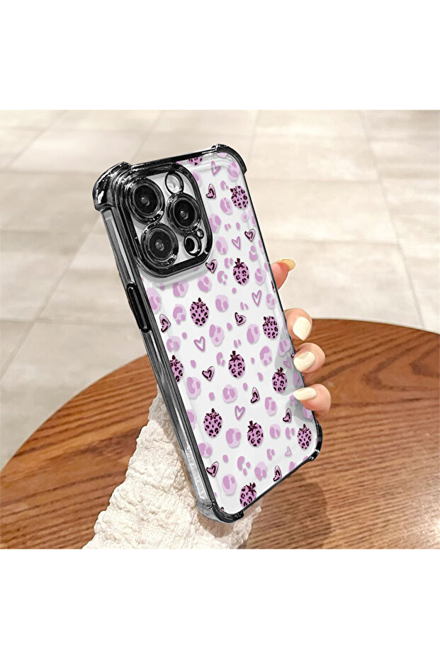 حافظة واقية من السيليكون الشفاف المتوافقة مع هاتف iPhone 14 Plus بأنماط الفراولة - 5