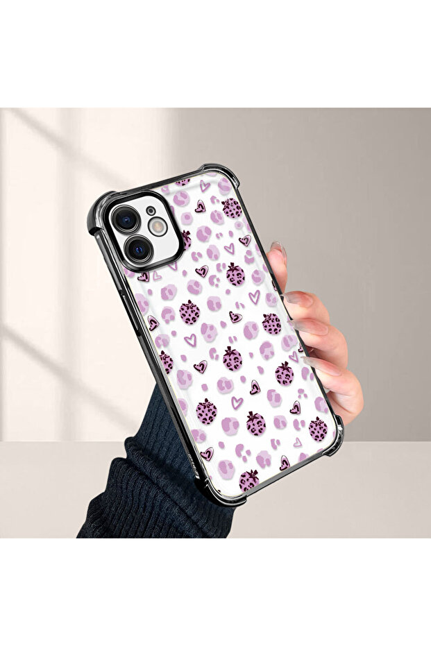 حافظة حماية من السيليكون الشفاف المتوافقة مع هاتف iPhone 12 بأنماط الفراولة - 4