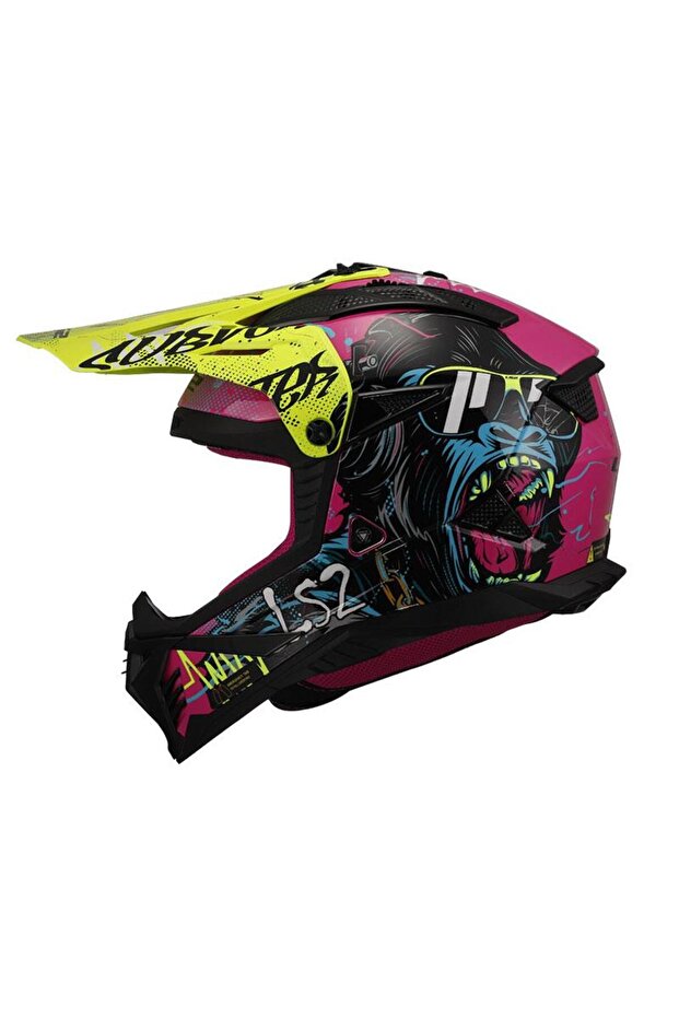 FAST 2 GORILLA MOR-NEON SARI KASK - 2