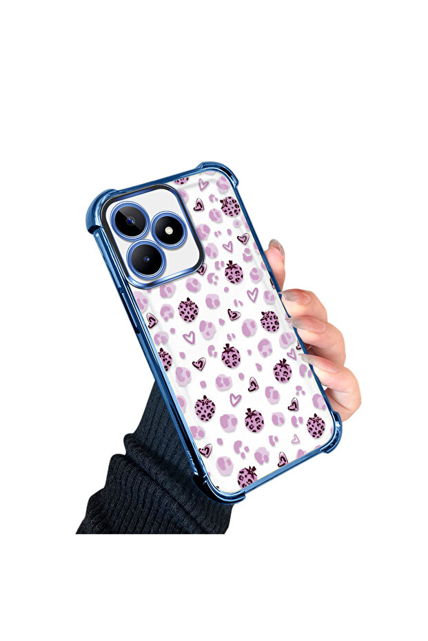 حافظة حماية من السيليكون الشفاف المتوافقة مع Realme Note 50 بأنماط الفراولة - 2