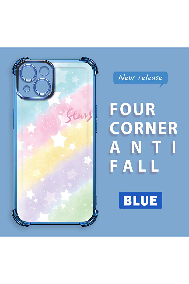 iPhone 13 Compatible Transparent Silicone Flutter Protective Case Rainbow Patterns - 3