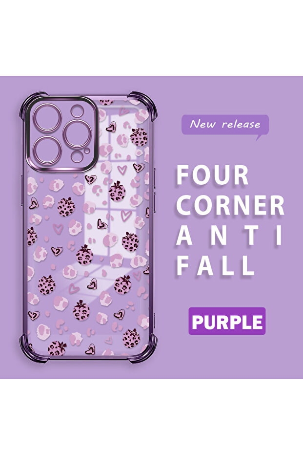 iPhone 15 Pro Compatible Transparent Silicone Flutter Protective Case Strawberry Patterns - 1