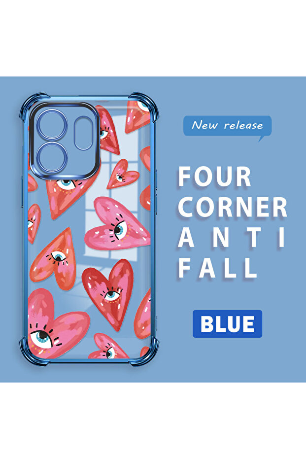 حافظة حماية من السيليكون الشفاف المتوافقة مع Infinix Smart 9 بنمط العين الشريرة - 1