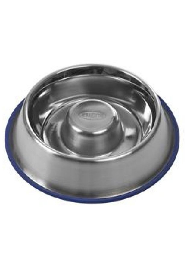 Buster Stainless Steel Slow Feeder Blue Base, Medium