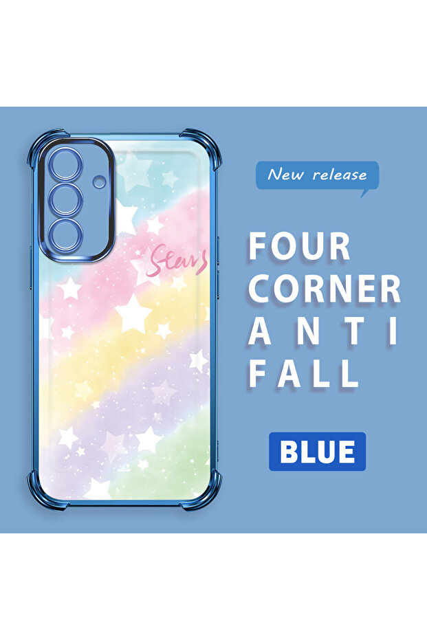 حافظة حماية من السيليكون الشفاف المتوافقة مع هاتف Samsung Galaxy A56 بأنماط قوس قزح - 2