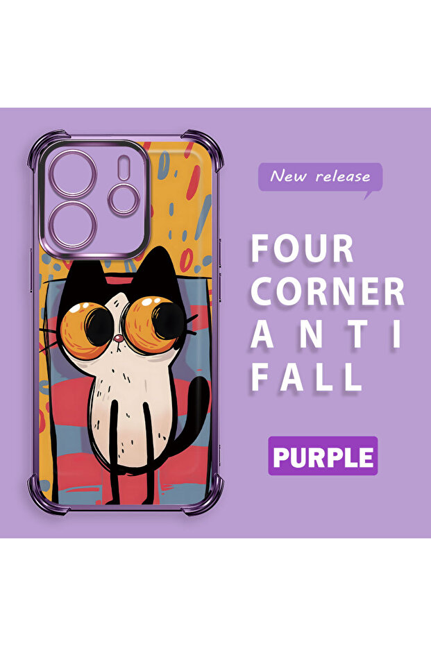 حافظة حماية من السيليكون الشفاف المتوافقة مع هاتف Xiaomi Redmi Note 14 بأنماط القطط الصغيرة - 3