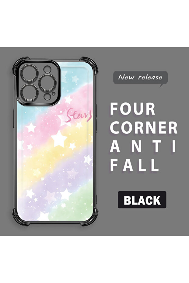 iPhone 16 Pro Max Compatible Transparent Silicone Flutter Protective Case Rainbow Patterns - 2