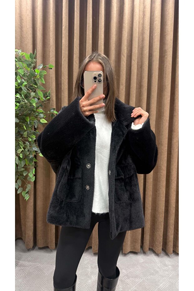 SİYAH KISA KABAN - 5