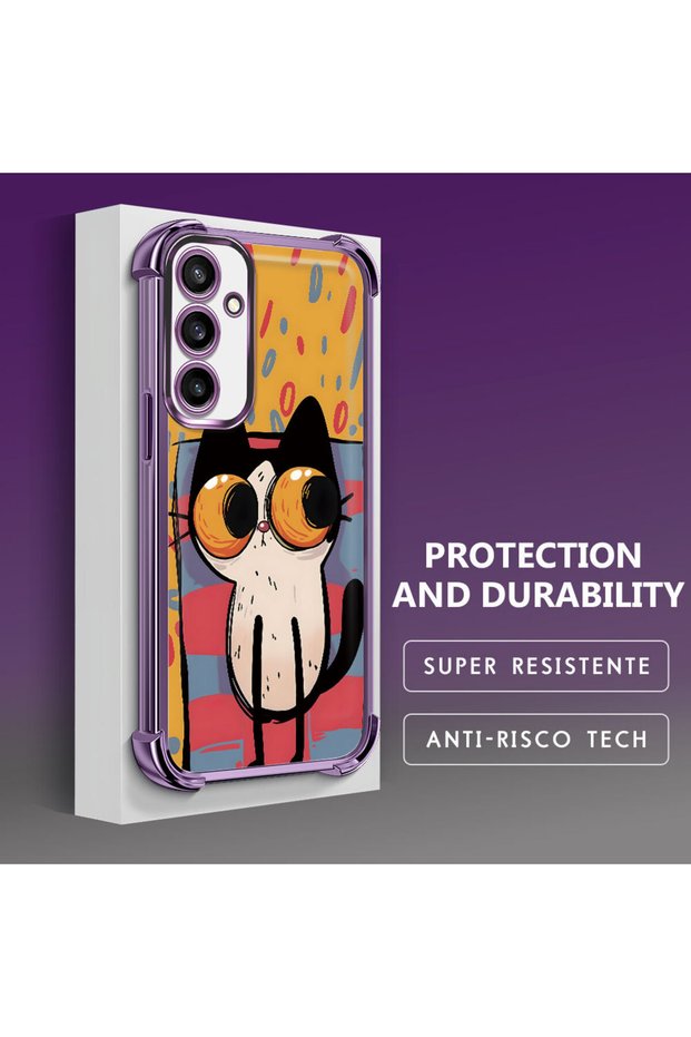 Samsung Galaxy S23 Fe Compatible Transparent Silicone Flutter Protective Case Kitten Patterns