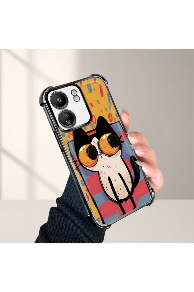 حافظة واقية من السيليكون الشفاف المتوافقة مع Xiaomi Poco C65 بأنماط القطط الصغيرة - 4