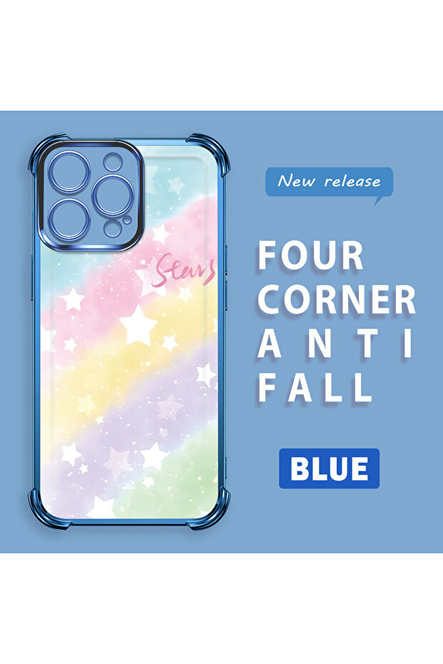 حافظة واقية من السيليكون الشفاف المتوافقة مع iPhone 15 Pro بأنماط قوس قزح - 3