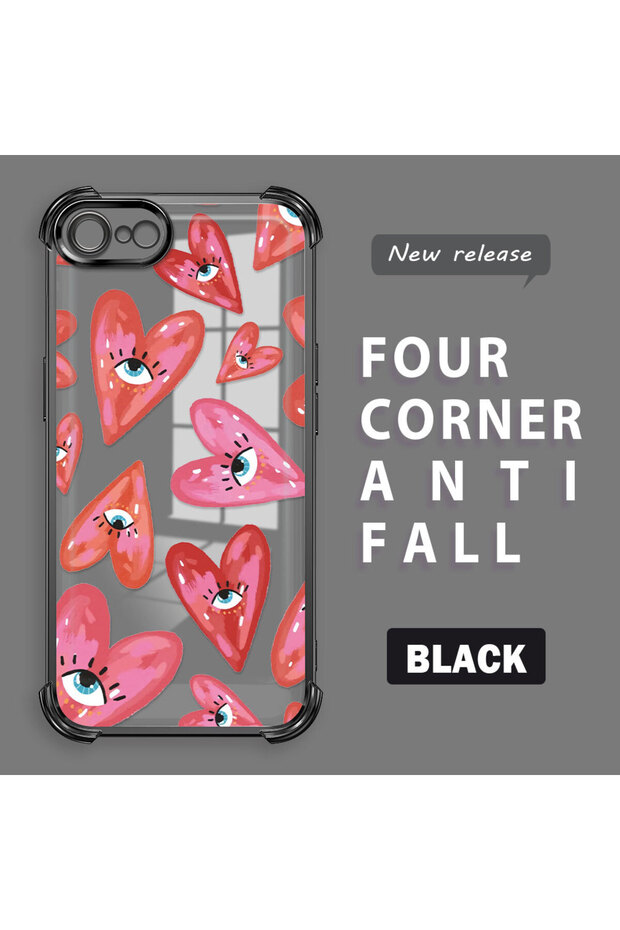 iPhone 7/8/Se 2020 2022 Compatible Transparent Silicone Flutter Protective Case Evil Eye Pattern