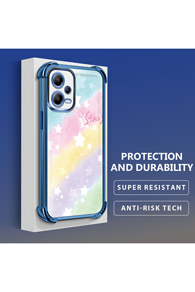 حافظة واقية من السيليكون الشفاف المتوافقة مع Xiaomi Poco X5 بأنماط قوس قزح - 4