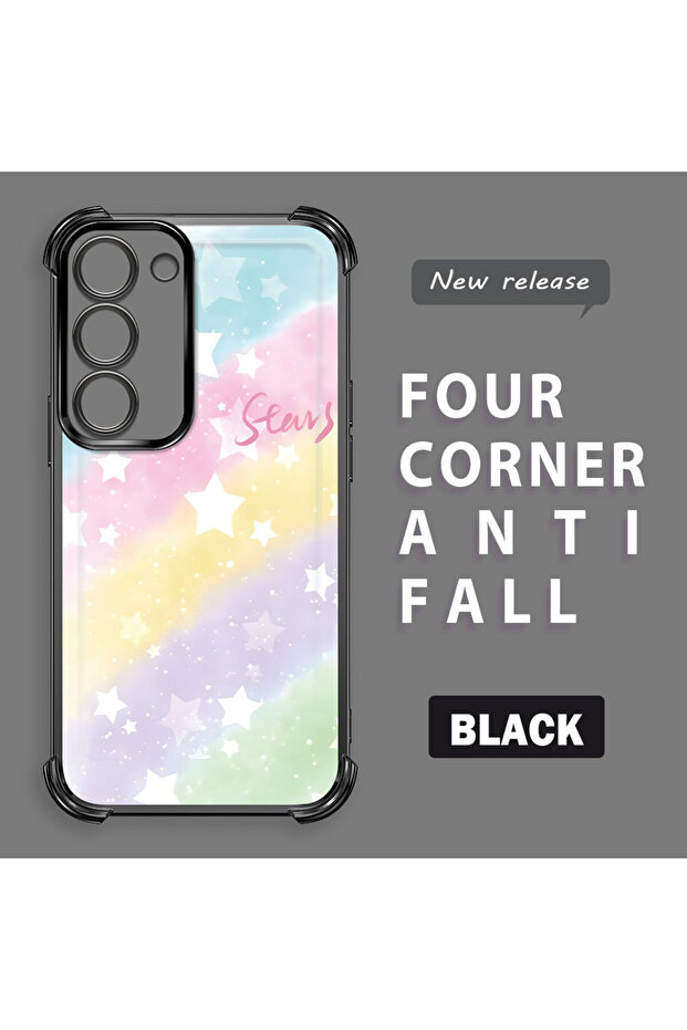 حافظة حماية من السيليكون الشفاف المتوافقة مع هاتف Samsung Galaxy S23 بأنماط قوس قزح - 2