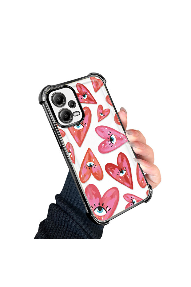 حافظة حماية من السيليكون الشفاف المتوافقة مع Xiaomi Poco X5 بنمط العين الشريرة - 2