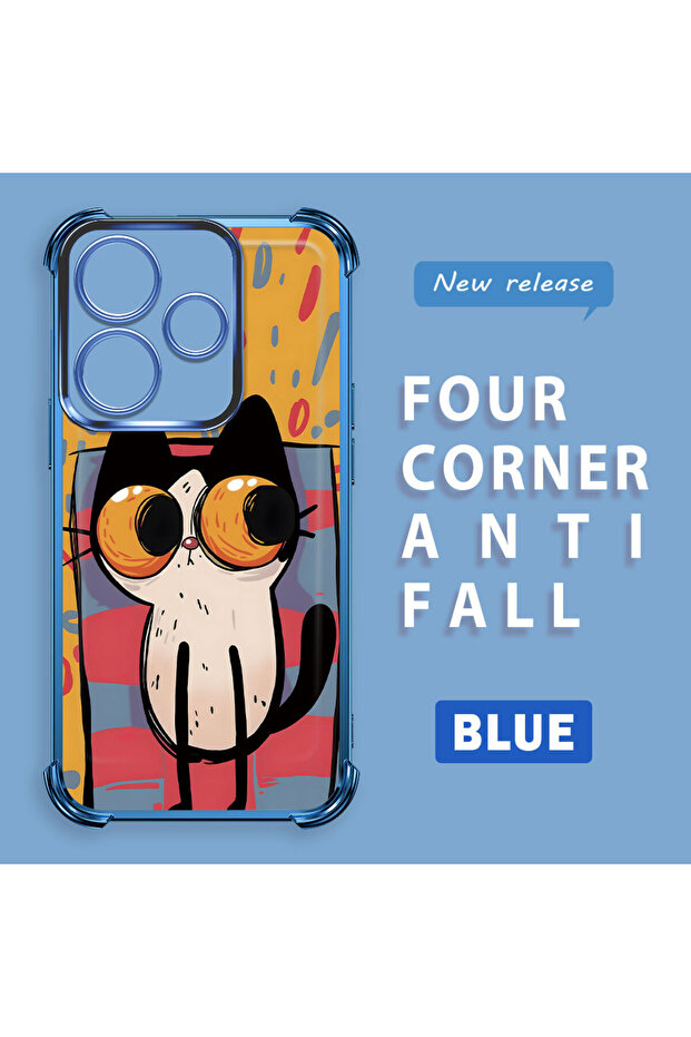 Xiaomi Redmi 13 Compatible Transparent Silicone Flutter Protective Case Kitten Patterns - 2