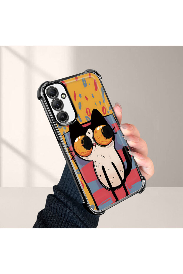 حافظة حماية من السيليكون الشفاف المتوافقة مع هاتف Samsung Galaxy A34 بأنماط القطط الصغيرة - 4