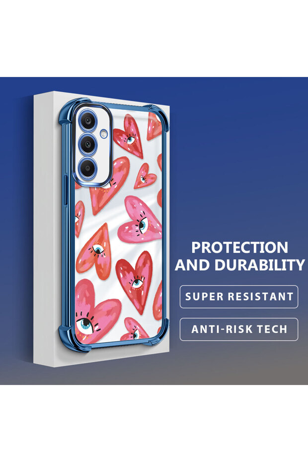 حافظة حماية من السيليكون الشفاف المتوافقة مع هاتف سامسونج جالاكسي A25 بنمط العين الشريرة - 3