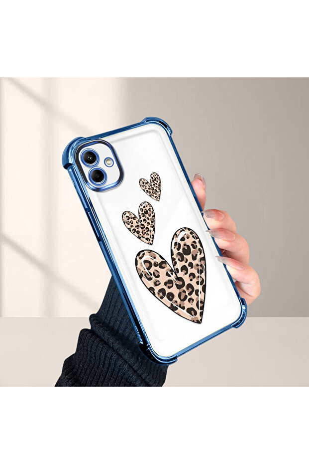 Samsung Galaxy A04 Compatible Transparent Silicone Flutter Protective Case Leopard Patterns - 1